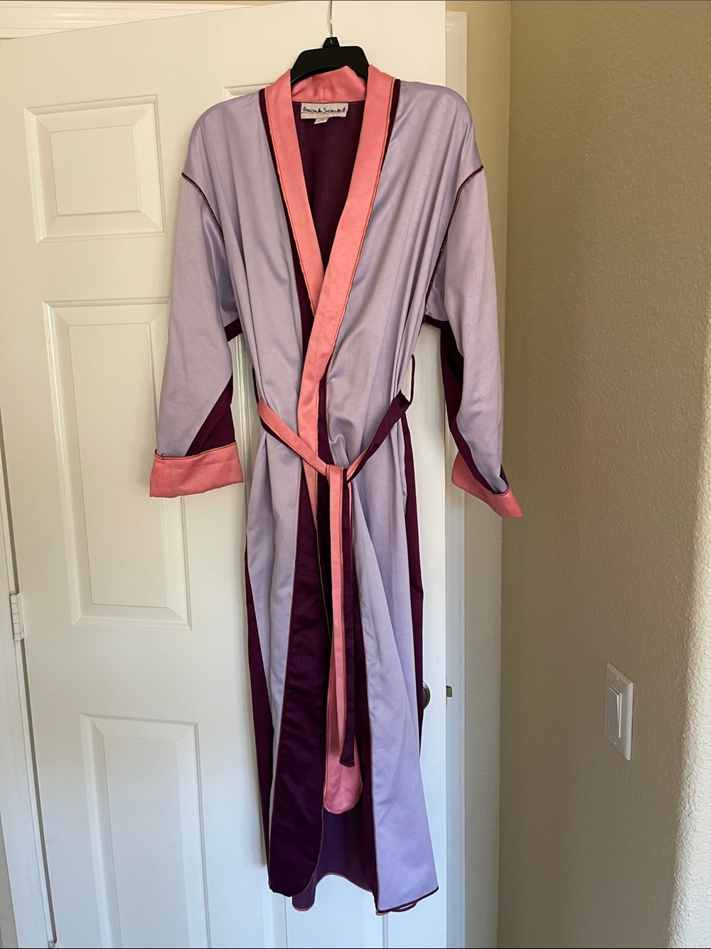 Fernando Sanchez robe in Plum, Lilac & Coral, small.